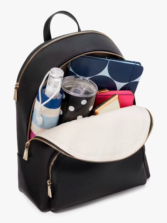 S Kate Spade Hudson Large Backpack Black Pebbled Lether KH007 NWT $378 Retail main image 5